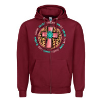 Burgundy love myself cross Zipper Hoodie - MaliasSmallBusiness