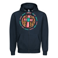 Navy love myself cross Zipper Hoodie - MaliasSmallBusiness