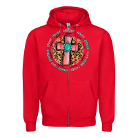 Red love myself cross Zipper Hoodie - MaliasSmallBusiness
