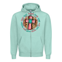 Seafoam love myself cross Zipper Hoodie - MaliasSmallBusiness