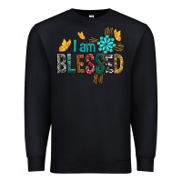 Black I Am Blessed Cross Premium Sweatshirt - BundleAndBundleShop