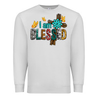 Dove Grey I Am Blessed Cross Premium Sweatshirt - BundleAndBundleShop