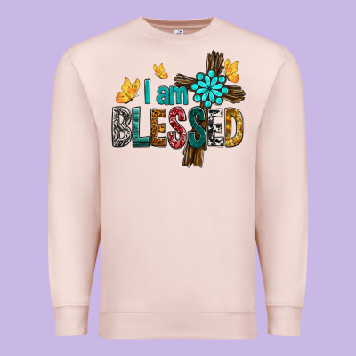 I Am Blessed Cross Premium Sweatshirt Designed By Bundleandbundleshop