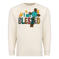 Sandshell I Am Blessed Cross Premium Sweatshirt - BundleAndBundleShop