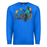 True Royal I Am Blessed Cross Premium Sweatshirt - BundleAndBundleShop