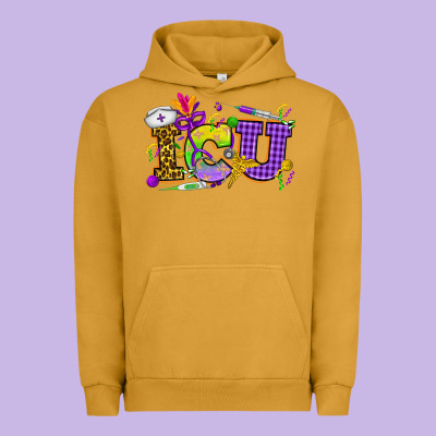 Mardi Gras Icu Nurse Urban Hoodie Designed By Howdyjamesfarm