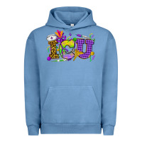 Pigment Pebble Blue Mardi Gras ICU Nurse Urban Hoodie - HowdyJamesFarm