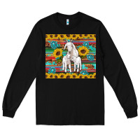 Black goats mom and baby sunflowers gemstones serape leopard glitter wooden Long Sleeve Tee - Artiststas