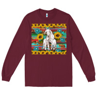 Burgundy goats mom and baby sunflowers gemstones serape leopard glitter wooden Long Sleeve Tee - Artiststas