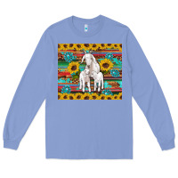 Colony Blue goats mom and baby sunflowers gemstones serape leopard glitter wooden Long Sleeve Tee - Artiststas