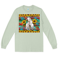 Matcha goats mom and baby sunflowers gemstones serape leopard glitter wooden Long Sleeve Tee - Artiststas