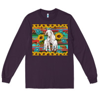 Plum goats mom and baby sunflowers gemstones serape leopard glitter wooden Long Sleeve Tee - Artiststas