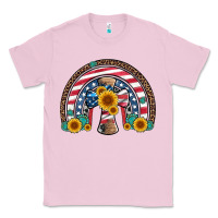 Bubblegum Pink cross american flag cowhide  leopard gemstone rainbow Classic Tee - Artiststas