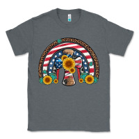 Charcoal Heather cross american flag cowhide  leopard gemstone rainbow Classic Tee - Artiststas