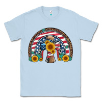 Dusty Blue cross american flag cowhide  leopard gemstone rainbow Classic Tee - Artiststas
