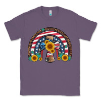 Lavender cross american flag cowhide  leopard gemstone rainbow Classic Tee - Artiststas