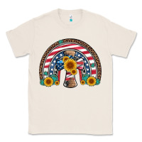 Natural cross american flag cowhide  leopard gemstone rainbow Classic Tee - Artiststas