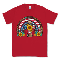 Red cross american flag cowhide  leopard gemstone rainbow Classic Tee - Artiststas