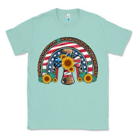 Seafoam cross american flag cowhide  leopard gemstone rainbow Classic Tee - Artiststas