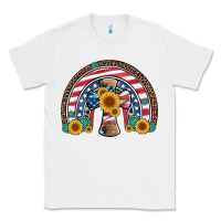 White cross american flag cowhide  leopard gemstone rainbow Classic Tee - Artiststas
