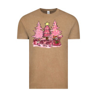 Vintage Coffee pink christmas trees with gift box bbs Vintage Tee - BundleAndBundleShop