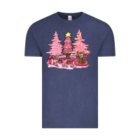 Vintage Denim pink christmas trees with gift box bbs Vintage Tee - BundleAndBundleShop