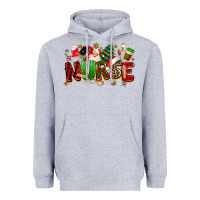 Heather Grey christmas  nurse Heavyweight Hoodie - MaliasSmallBusiness