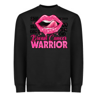 Black breast cancer warrior lips Heavyweight Sweatshirt - JahusDesignShop