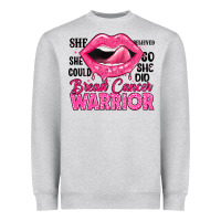 Heather Grey breast cancer warrior lips Heavyweight Sweatshirt - JahusDesignShop
