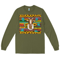 Army Green goat sunflowers gemstones serape leopard glitter Long Sleeve Tee - Artiststas