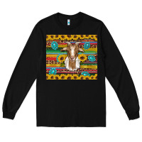 Black goat sunflowers gemstones serape leopard glitter Long Sleeve Tee - Artiststas