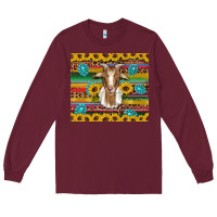 Burgundy goat sunflowers gemstones serape leopard glitter Long Sleeve Tee - Artiststas