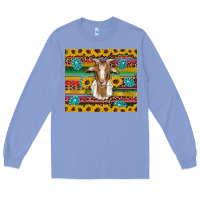 Colony Blue goat sunflowers gemstones serape leopard glitter Long Sleeve Tee - Artiststas