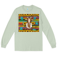 Matcha goat sunflowers gemstones serape leopard glitter Long Sleeve Tee - Artiststas