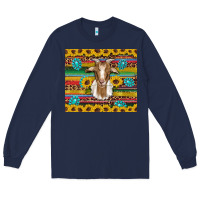 Navy goat sunflowers gemstones serape leopard glitter Long Sleeve Tee - Artiststas