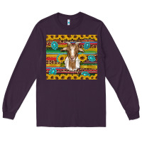 Plum goat sunflowers gemstones serape leopard glitter Long Sleeve Tee - Artiststas