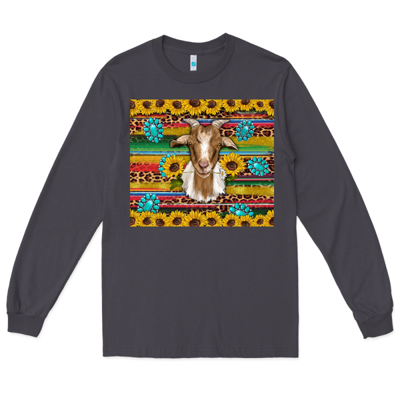 Goat Sunflowers Gemstones Serape Leopard Glitter Long Sleeve Tee by Artiststas | Teevron