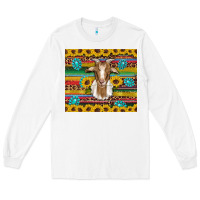 White goat sunflowers gemstones serape leopard glitter Long Sleeve Tee - Artiststas