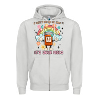 Dove Grey if you're happy and you know it its your meds Zipper Hoodie - MaliasSmallBusiness