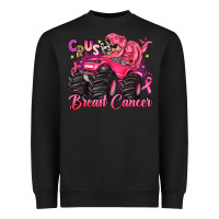 Black crush breast cancer monster truck with dinosaur Heavyweight Sweatshirt - JahusDesignShop