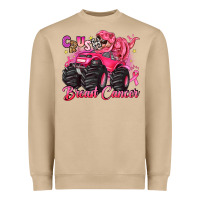 Crush Breast Cancer Monster Truck With Dinosaur Heavyweight Sweatshirt | Teevron