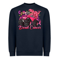 Navy crush breast cancer monster truck with dinosaur Heavyweight Sweatshirt - JahusDesignShop