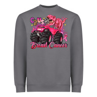 Storm crush breast cancer monster truck with dinosaur Heavyweight Sweatshirt - JahusDesignShop