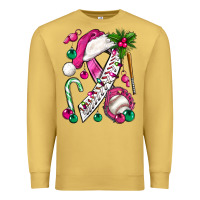 Antique Gold Pink Christmas Breast Cancer Ribbon Baseball Premium Sweatshirt - BundleAndBundleShop