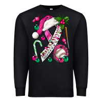 Black Pink Christmas Breast Cancer Ribbon Baseball Premium Sweatshirt - BundleAndBundleShop
