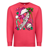 Cardinal Pink Christmas Breast Cancer Ribbon Baseball Premium Sweatshirt - BundleAndBundleShop