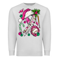 Dove Grey Pink Christmas Breast Cancer Ribbon Baseball Premium Sweatshirt - BundleAndBundleShop