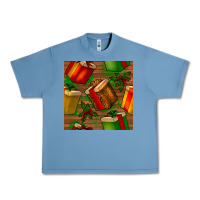 Pebble Blue christmas gift box seamless pattern Urban Heavy Tee - BundleAndBundleShop