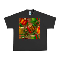 Pigment Black christmas gift box seamless pattern Urban Heavy Tee - BundleAndBundleShop