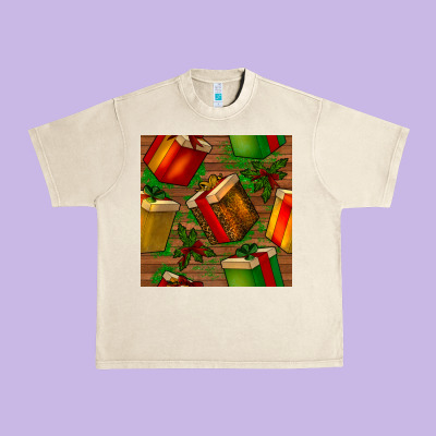 Christmas Gift Box Seamless Pattern Urban Heavy Tee Designed By Bundleandbundleshop